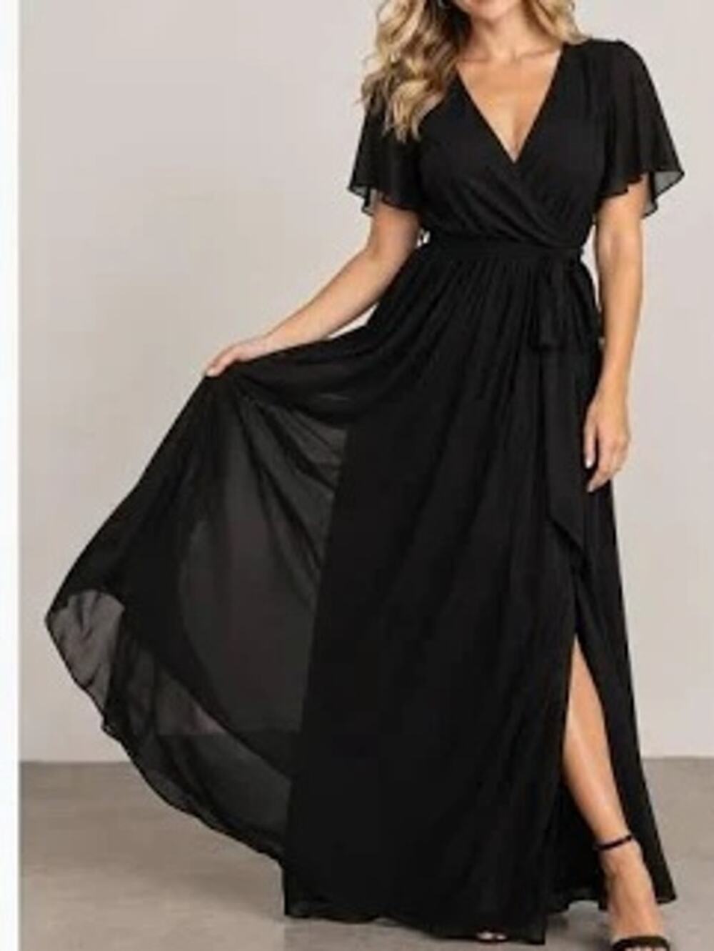 Baltic Born Kristina Maxi Dress Womens Plus Wedding Guest Gala Party Black 2X